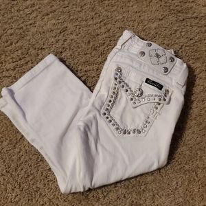 Adorable Miss Me Girls white capris pants